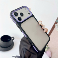 Étui en TPU avec découpe pour caméra intégrée pour 17 Pro Max 16 15 14 13 Noir mat Luxe Protection intégrale 360°