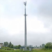 Tour de signalisation 3G 2G 4G de 18m, 20m, 25m avec éclairage de surveillance et pylvène à tube unique pour station cellulaire