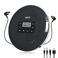 Reproductor de CD Portátil HOTT, con Auriculares, Resistente a Golpes, Compatible con CD-RW, MP3 y Discos CD-R