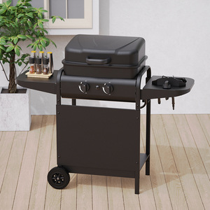 Dual-purpose Gas Grill With Charcoal And Gas Sides <b>Smokeless</b> Double-burner Outdoor <b>BBQ</b> Grills - Product Image 1