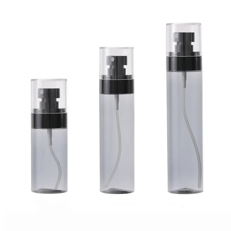 핫 세일 30ML 60ML 80ML 100ML 120ML 새로운 디자인 PET 여행 디스펜서 원형 미스트 스프레이 플라스틱 병