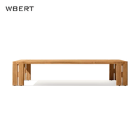 Ensemble de table basse moderne en teck sur mesure WBERT Supplier, style nord-américain, avec bois massif et ensemble de meubles d'extérieur, meubles de jardin