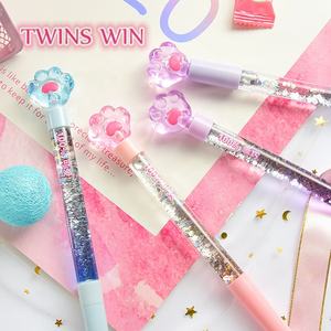 个性化女孩心形亮片透明Diy钢笔豪华创意魔术七彩流沙中性笔 - Product Image 4