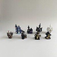 Micro-paysages style campagnard américain, artisanat en résine pour Halloween, accessoires DIY, panneaux de stationnement et décorations de bureau