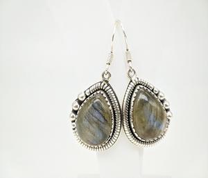 Elegantes Pendientes de Labradorita Natural, Hechos a Mano, Plata de Ley 925, Joyería para Mujer, Regalo de Boda, Proveedor Mayorista - Product Image 1
