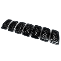 Insert de calandre de capot avant noir brillant en nid d'abeille pour les modèles en plastique ABS durables de 2019 à 2022 Jeep Cherokee