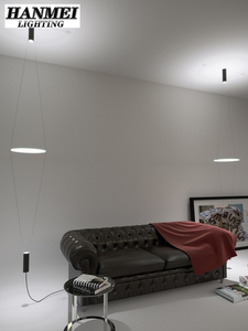 Lampe suspendue moderne italienne à LED de taille moyenne, luminaire suspendu pour l'intérieur, décoration de luxe pour la maison, lampe suspendue à double plaque en fer HM-MY-054 - Product Image 2