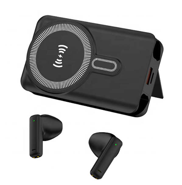 2024 New Arrivals Anc Enc Headphones With 15W Wireless Charging Noise Reduction Earphone With Power Bank and Bluetooh Headset