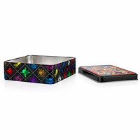 Boîte en fer blanc rectangulaire pour cartes à collectionner, avec couvercle à charnière, personnalisable, vide, pour collection de cartes de jeu