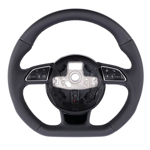 Lenkrad volant พวงมาลัยสีดำแบบกำหนดเองของ<span class=keywords><strong>แท้</strong></span>สำหรับรถ Audi A5 A6 S5 S6 C7 A4 RS4 B8 - Product Image 1