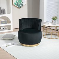 Ensemble de 2 fauteuils pivotants à 360°, fauteuils d'appoint modernes en velours, confortables et rembourrés, base en métal doré, pour salon et chambre à coucher