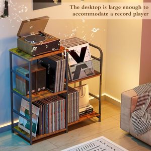 Support pratique pour tourne-disque <span class=keywords><strong>vinyle</strong></span> avec porte-<span class=keywords><strong>CD</strong></span> Armoire de table élégante pour les mélomanes pour le salon - Product Image 5