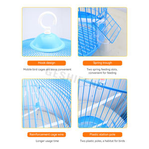 Gabbia rotonde per uccelli rivestite in polvere rete di ferro e filo di ferro per gabbie per uccelli - Product Image 6