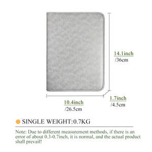 Ingrosso A4 raccoglitore a due anelli portafoglio in pelle con cerniera cartella di File aziendale con calcolatrice documento custodia in metallo cartella Portfolio - Product Image 3