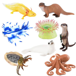 Nouveauté transfrontalière : Figurines d'animaux marins à assembler : Phoque, Loutre, Pieuvre, Salamandre, Seiche, Anémone, Jouet escargot vivant - Product Image 1