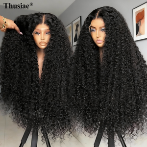 Peluca de Cabello Humano Rizado Kinky 13x6 con Ondas de Agua, Sin Pegamento, Rizado Birmano, Lista para Usar, con Encaje Frontal, Cabello Humano Virgen Remy - Product Image 3
