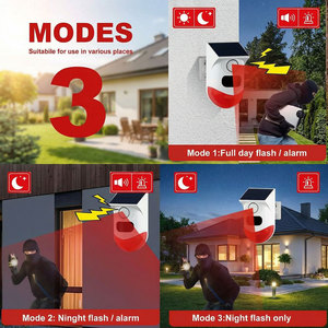 Sirène d'alarme solaire sans fil YAWE CT80D avec détecteur de mouvement PIR, 120 dB, télécommande, étanche, pour <span class=keywords><strong>extérieur</strong></span> - Product Image 5