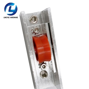 Polea de puerta y ventana con marco de Metal de aluminio de doble capa, rodillo rojo de nailon, uso de puerta corredera de rueda única - Product Image 3