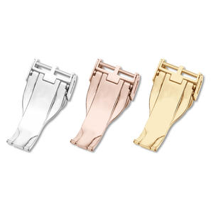 Fermoirs papillon de 18mm Boucles de montre Fermoirs pliants en acier inoxydable Boucles de déploiement pour <span class=keywords><strong>Tud</strong></span> Rose Gold - Product Image 4