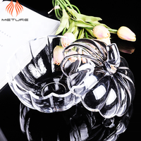 Pots à bougie vides en verre clair de taille moyenne avec couvercles