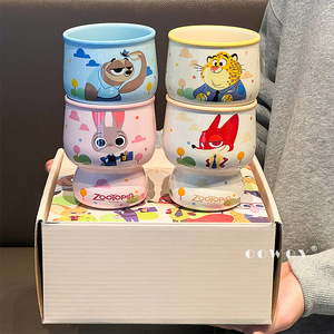 Juego de Vasos de Porcelana de 4 Piezas de Zootopia, con Diseño de <span class=keywords><strong>Judy</strong></span> y <span class=keywords><strong>Nick</strong></span>, Apilables, 330 ml, Aptos para Lavavajillas y Microondas - Product Image 5