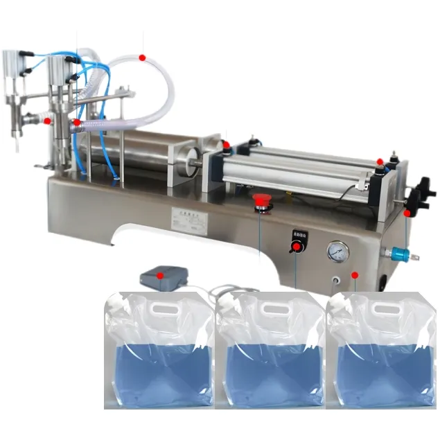 Semi Automatic Double Nozzles Pneumatic Liquid Filler Machine Juice Machine Bag TYPE Milk Packaging Machine Juice