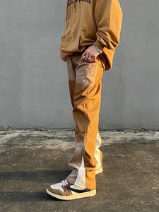 Jeans empilés personnalisés en gros, pantalons de charpentier vintage, jeans évasés pour hommes, pantalons streetwear multi-poches amples pour hommes - Product Image 4