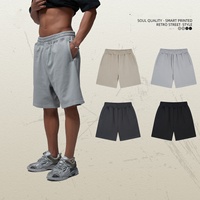 Personnalisé printemps et été lourd 410g laine cercle hommes Shorts basique lâche rue marque de mode cinq quarts pantalon Shorts décontracté