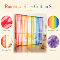 Voilage Transparent Arc-en-ciel 6 Couleurs en Terylène – Panneaux pour Décoration de Mariage et Fêtes – Vente en Gros Direct Usine