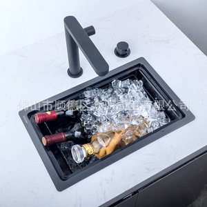 Évier simple en acier inoxydable 304 Black Diamond avec couvercle, installation sur comptoir, évier de bar à glace 2845, finition mate, facile à nettoyer - Product Image 3
