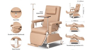 TX-2 tıbbi sıcak satış hastane kemoterapi mobil elektrik infüzyon kan donör sandalye diyaliz sandalye hastane kliniği için - Product Image 3