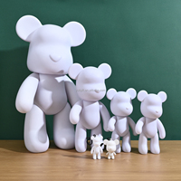 Vente en gros usine Ours à peindre soi-même en plastique blanc pour personnalisation