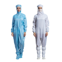 Bán Buôn Chống Bụi Tùy Chỉnh Phòng Sạch Làm Việc Tổng Thể Unisex Polyester Zipper Phòng Sạch Esd Trùm Đầu Jumpsuit