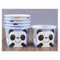 Vente en gros Gobelets en papier multicolores biodégradables personnalisés avec motifs animaux 4oz-16oz pour crème glacée à dessert
