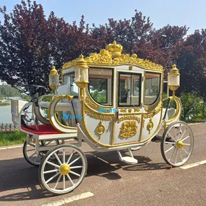 Neueste europäische königliche Pferde kutsche Luxus Retro Hochzeit Pferde kutsche Wagen hochwertige königliche Kutsche zum Verkauf