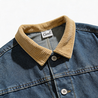 Veste en jean décontractée à logo personnalisé, best-seller, en coton, bleu vintage, à manches longues, pour hommes