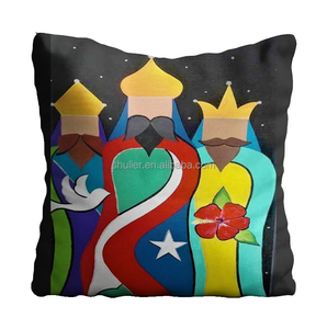 Décorations personnalisées Boricua Noël par SoLunAgua Porto Rico <span class=keywords><strong>Mavi</strong></span> Coquito et Pitorro Housse de coussin de Noël Décoration d'intérieur - Product Image 4