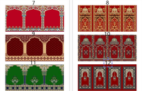 Rouleau de tapis de prière musulman épais de haute qualité touffeté et pile coupée pour un usage domestique pour mosquée et usine d'hôtel mur mural en gros