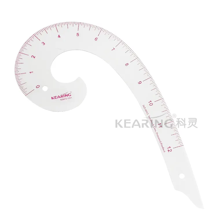 Kearing PVC neck hole grading ruler / 12'' plastic sewing curve drawing rulers for fashion design school students # 6012