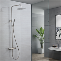 Ensemble de robinets de douche thermostatique en acier inoxydable 304, en Nickel brossé, colonne de douche chaude et froide exposée