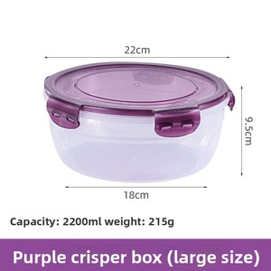 Juego de recipientes herméticos de plástico de grado alimenticio, redondos, aptos para microondas, para cocina, refrigerador, preparación de almuerzos - Product Image 5