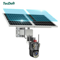 Système de caméra de sécurité IP extérieure TecDeft alimenté par énergie solaire, WiFi 4G, double objectif, zoom optique 50x, vision nocturne couleur
