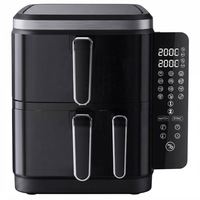 Nuevo Producto OEM Freidora de Doble Cesta de 5.5L y 2800W con Tecnología de Voltaje Amplio y Cocción de 360 Grados con 12 Programas de un Toque