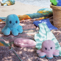 Échantillon gratuit d'usine jouets pour chiens à mâcher durables poulpe en peluche avec changement d'humeur réversible jouet mignon pour animaux de compagnie