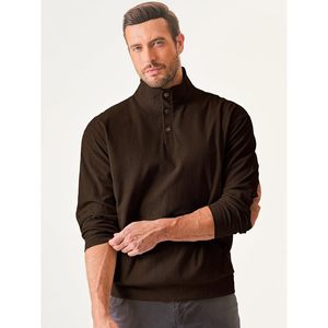 2025 hommes décontracté à manches longues en velours côtelé sweat avec col montant bouton pull poches-tailles XXS à 6XL 3D broderie - Product Image 5