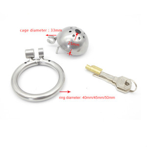 FHTF CKR006 Edelstahl Kleiner Männlicher Keuschheitsgürtel Penis-Schloss Peniskäfig Sklaven-Körper-Bondage Sexspielzeug - Product Image 4
