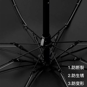 Parapluie manuel pliable compact 19'' 6K mini portable avec logo personnalisé, revêtement UV noir, coupe-vent et imperméable, vente en gros - Product Image 4