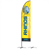 Drapeaux publicitaires en polyester tricoté en forme de goutte d'eau, imprimés numériquement sur mesure, écologiques, pour intérieur/extérieur, plage, éducation, avec support en aluminium