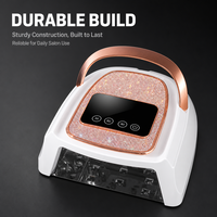 Lampe à ongles UV LED silencieuse sans ventilateur, construction robuste et durable, panneau en strass, 3 réglages de minuterie, pour salon