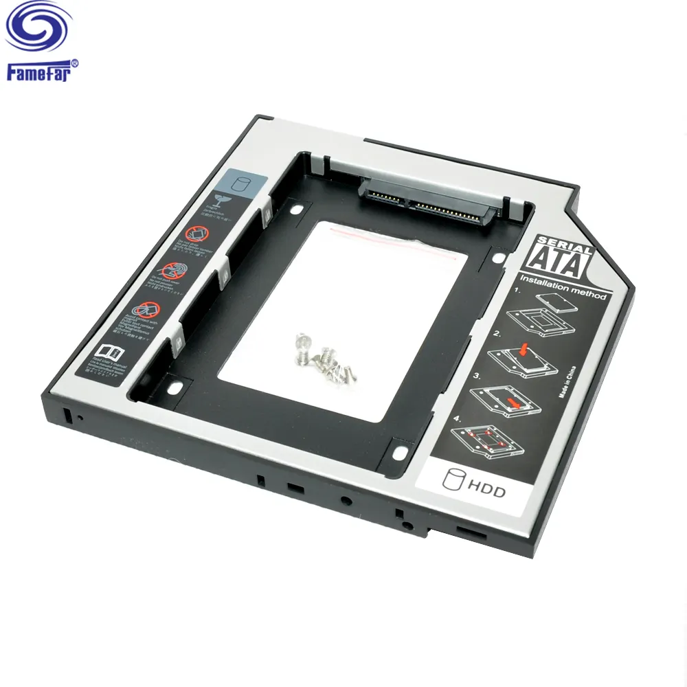 2.5 인치 2TB SSD 케이스 하드 디스크 인클로저 용 범용 SATA 3.0 2 차 HDD 캐디 9.5mm 노트북 DVD-ROM 광학 베 이용 LED